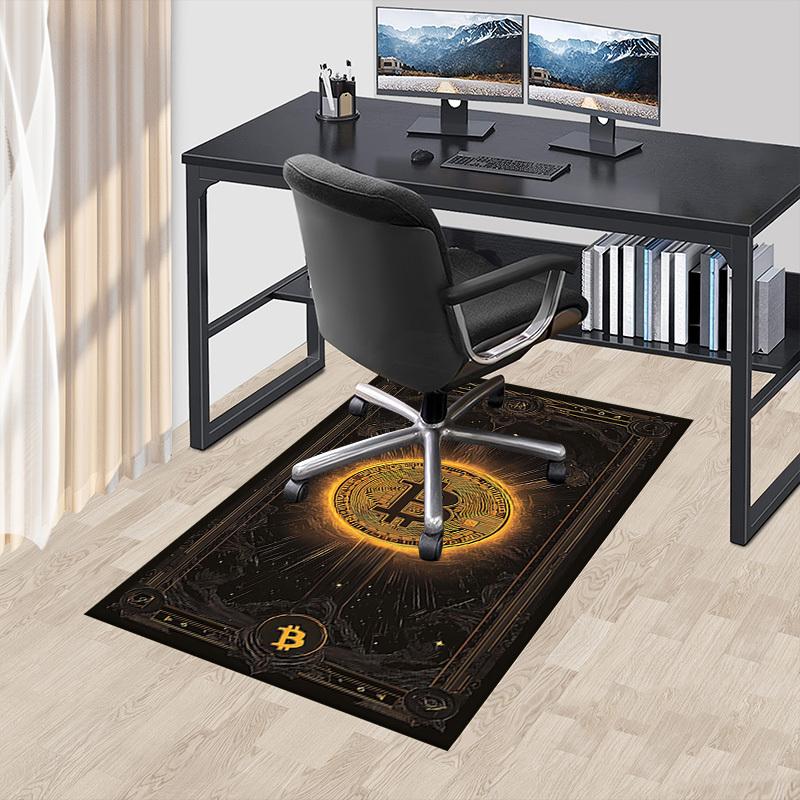 1PC Bitcoin Crypto Non-Slip Floor Carpet Compatible for Office&Living Room&Bedroom&Dining room - Flat - Weave Machine-S0334