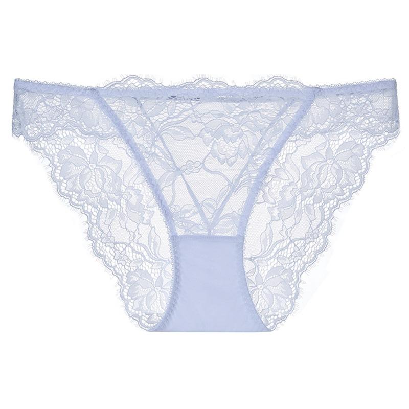 Big Size Lady Spring Summer Ultra Thin Sexy Lace Pure Cotton Crotch Lift Hip Low Waist Briefs