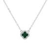 Silver Necklace with Malachite, Cubic Zirconia, Product Weight 1.92 Gr (60002133)