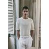H M Regular Fit Textured Knit Tee wHite