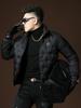 European Men's Short Down Jacket with White Duck Down, Winter Trendy Embroidered Warm and Cold-Resistant Men's Coat