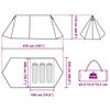 3 Person Camping Tent Grey and Orange Waterproof