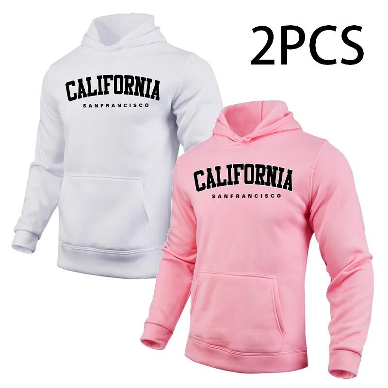 2 In 1 Hoodie for Man California Print Autumn Winter Daily Casual Sporty Sweatshirt Home Outdoor Comfort Warm Fashion Pullover