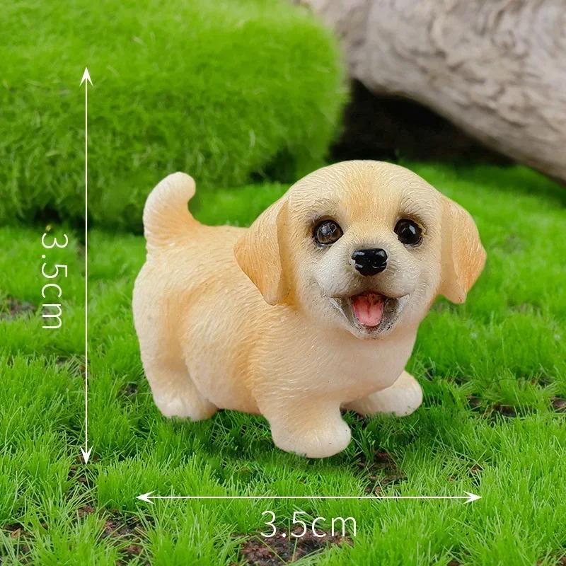 Kawaii Resin Cute Mini Dog Ornaments Figures Miniature Things Statues Dollhouse Room Home Decor Items Desk Accessories