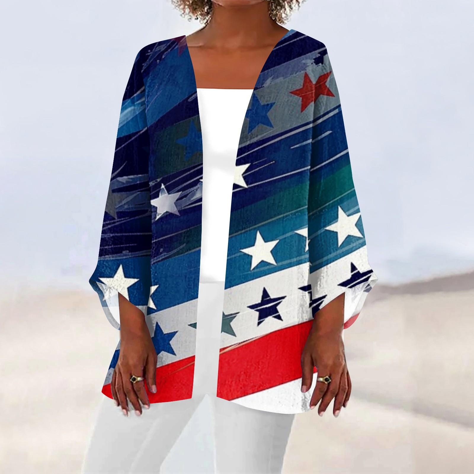 

Женская повседневная модная легкая куртка средней длины с принтом, кардиган S