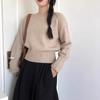 New Korean Chic Round Neck Loose Sweater Women Winter Solid Bottoming Shirt Knitted Tops Simple Design Casual Pullover