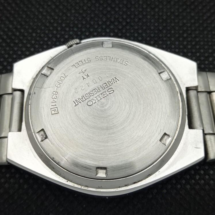 USED VINTAGE SEIKO AUTOMATIC 7009A JAPAN MENS D/D WHITE WATCH 621e-a415932-2 SKU621e-a415932