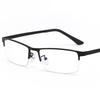 Semi-Rimless Anti Blue Rays Square Myopia Glasses Finished Women Men Metal Student Prescription Eyeglasses 0 -0.5 -0.75 To -6.0