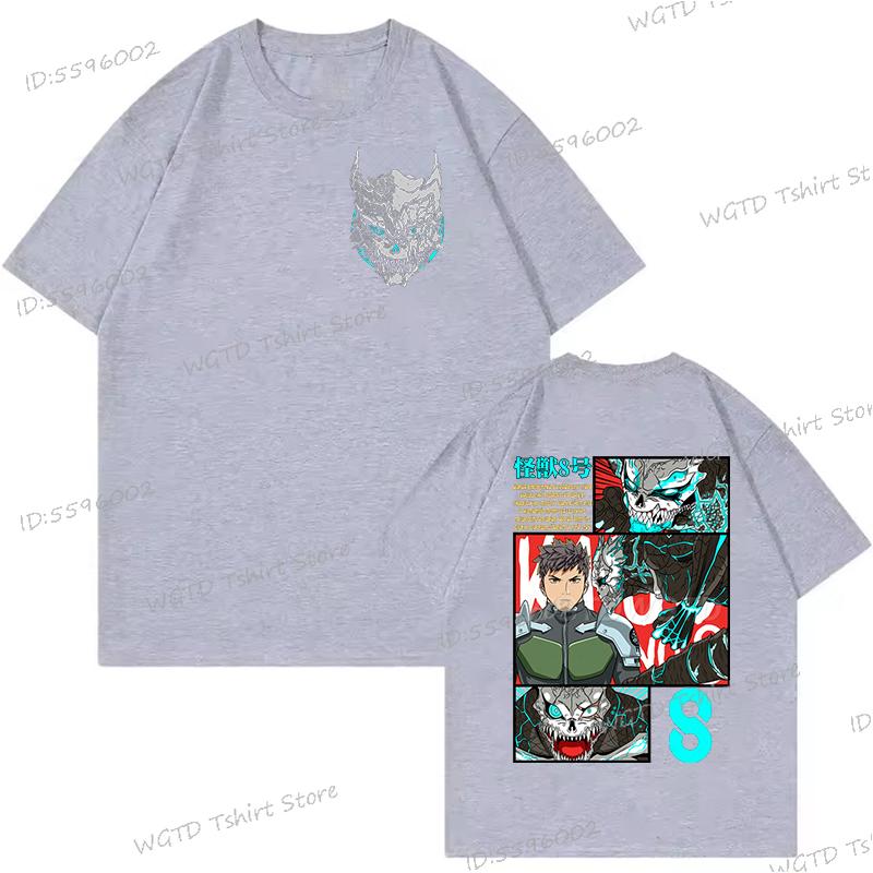 Japan Anime Kaiju No 8 T-shirts for Men Harajuku Vintage O-Neck Short Sleeve Tee Men Women Monster 8 Fashion Casual Tops Tees