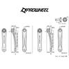 Prowheel Bike Crank Arms, 1 Pair with Square Holes, 152mm/160mm/165mm/170mm/175mm, Alloy 6061 Black, for Electric Bikes and Bicycles