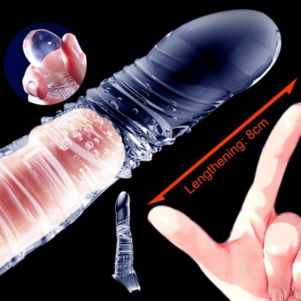 Elastické prodlužovací návleky na penis Opakovaně použitelné měkké kondomy s odloženou ejakulací Kondomy prodlužující penis prodlužující rukávy pro dospělé Sexuální hračky pro dospělé