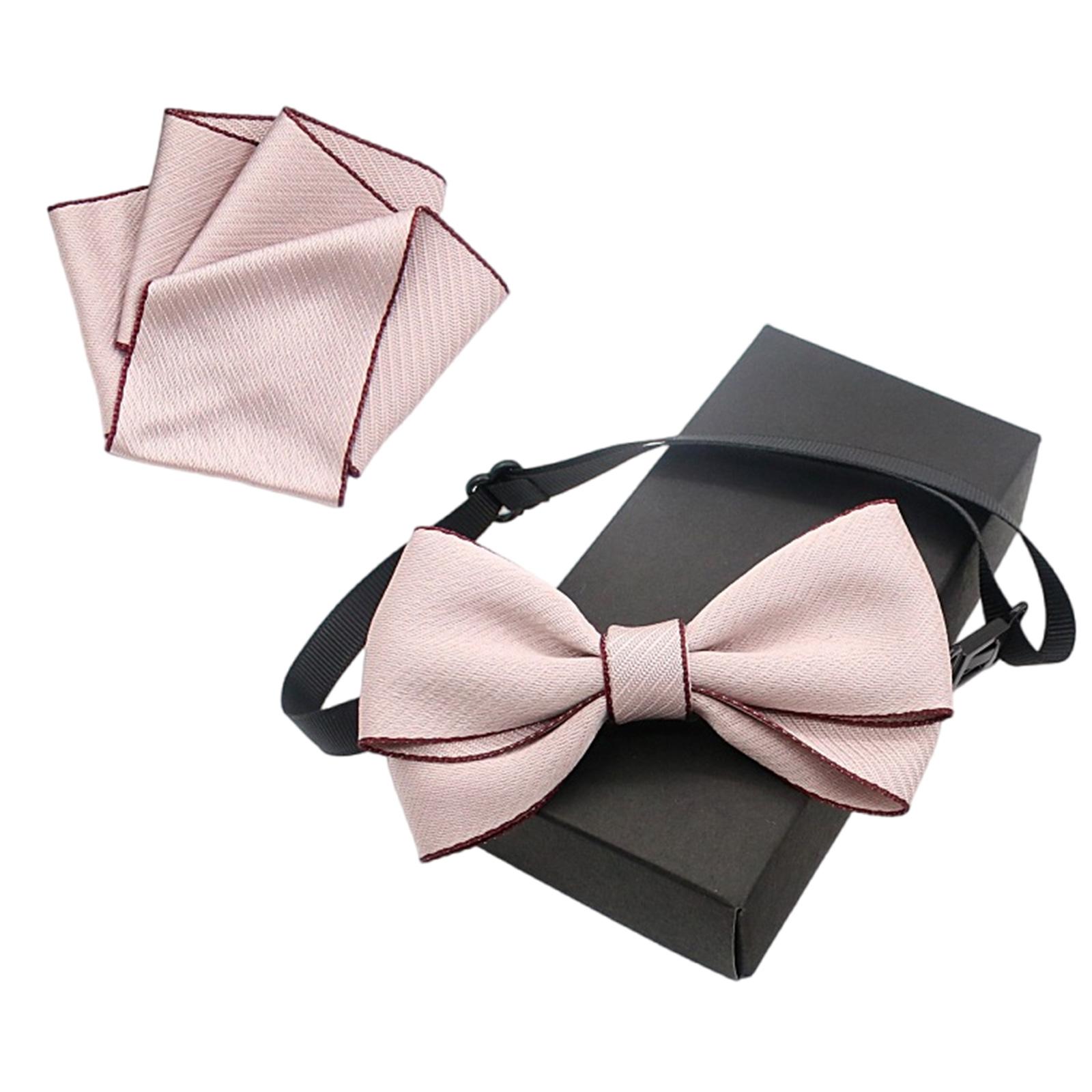 

Детский классический регулируемый галстук-бабочка предварительно завязанный и набор носовых платков для кармана для мальчиков и девочек Свадьба Школа Церемония розовый
