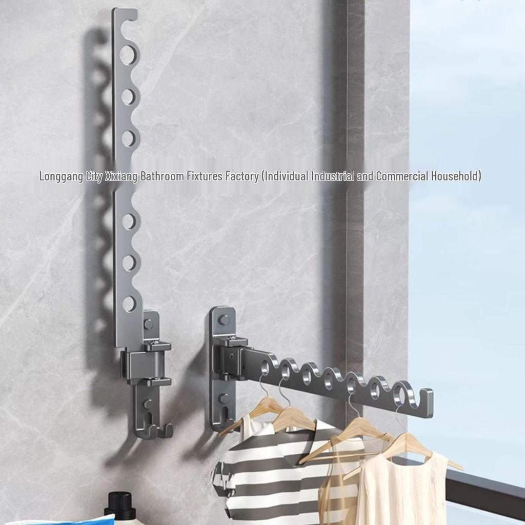 Foldable Wall-Mounted Balcony Clothes Rack and Drying Rod