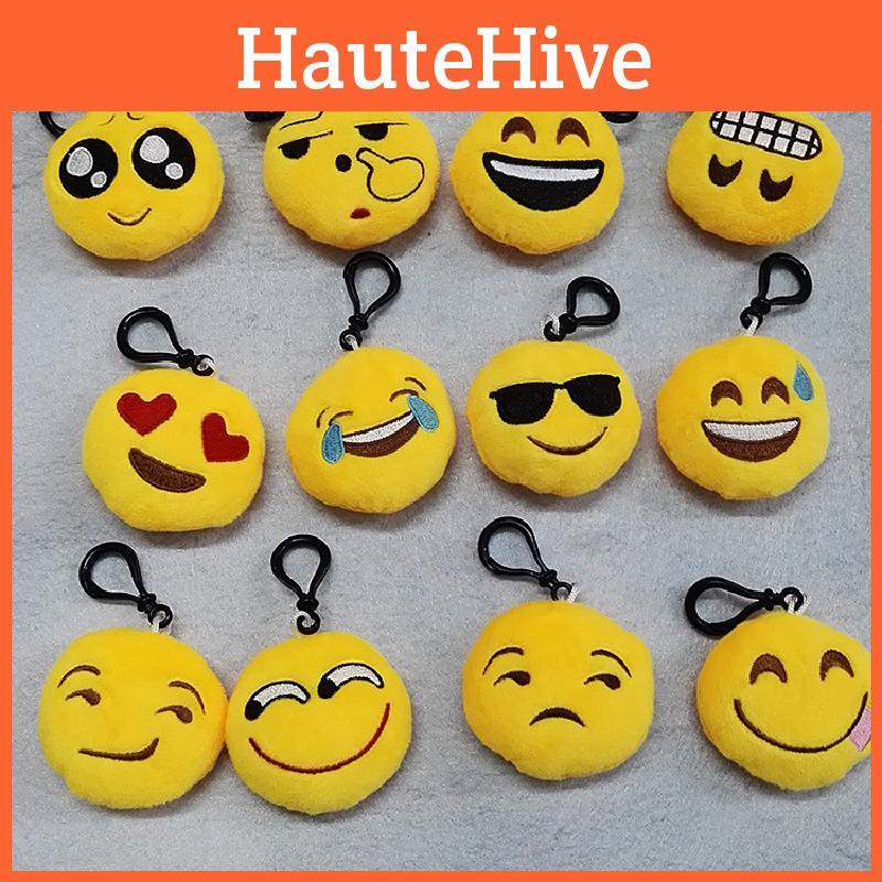 Plush Emoji Keyring With Soft Short For Phone Decor And Collection Accessories
