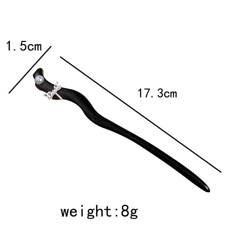 New Chinese Style National Style Jade Tassel Hairpin Light Luxury Style Pearl Hair Ornaments Niche Design Back of The Head Coiffure Hair Fork