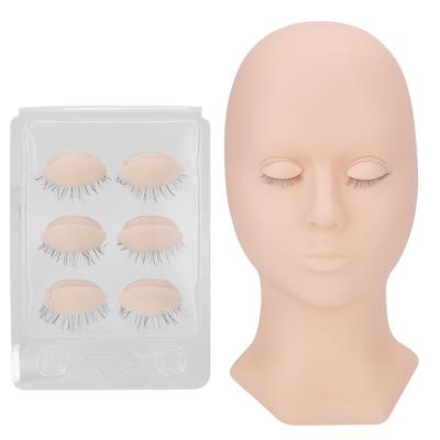 Tête de Mannequin pour Extensions de Cils Paupières Amovibles Silicone Haute Simulation Entraînement Pratique Cils