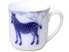 Okura Touen Blue Safari Zebra Microwave and Dishwasher Made In Mug, Coffee/Tea, Approx. 350cc, Safe, Japan, 124C/8200-1