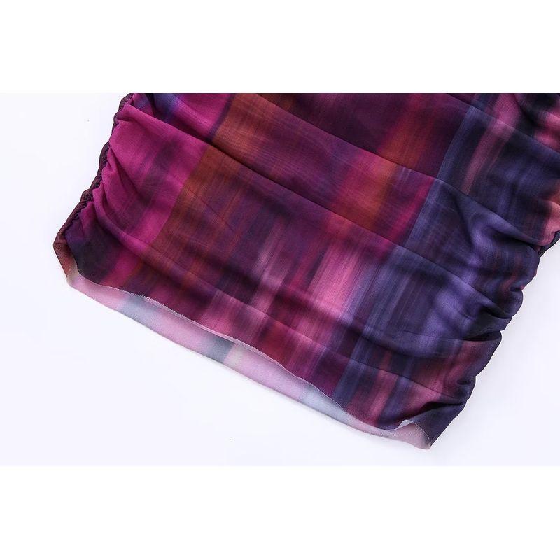 Kaslead New Arrival Women's Clothing Fashion Style Silk Net Pleated round Neck Sleeveless Dress KC 5039828 116