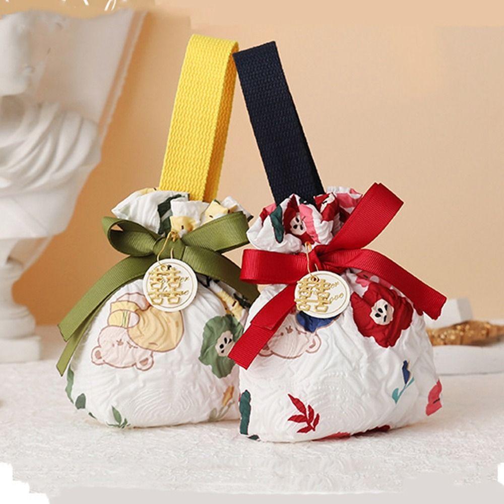 Large Capacity Festive Sugar Bag Bowknot Red Handbag Wedding Candy Bag  Festival