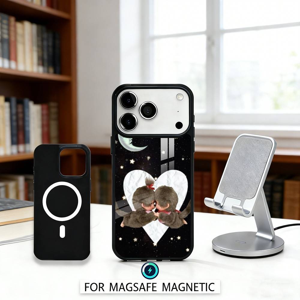 Cute M-Monchhichis Phone Case For iPhone 17,16,15,14,13,12,Pro,Max For Magsafe Magnetic Wireless Charging