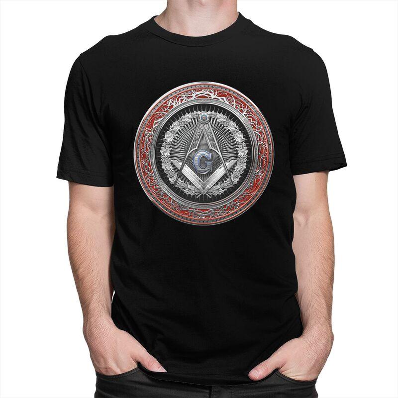 Custom Masonic Mason Freemason Tshirt for Men Short Sleeve T Shirt Cool Freemasonry Tshirts Slim Fit 100 Cotton Tees Gift