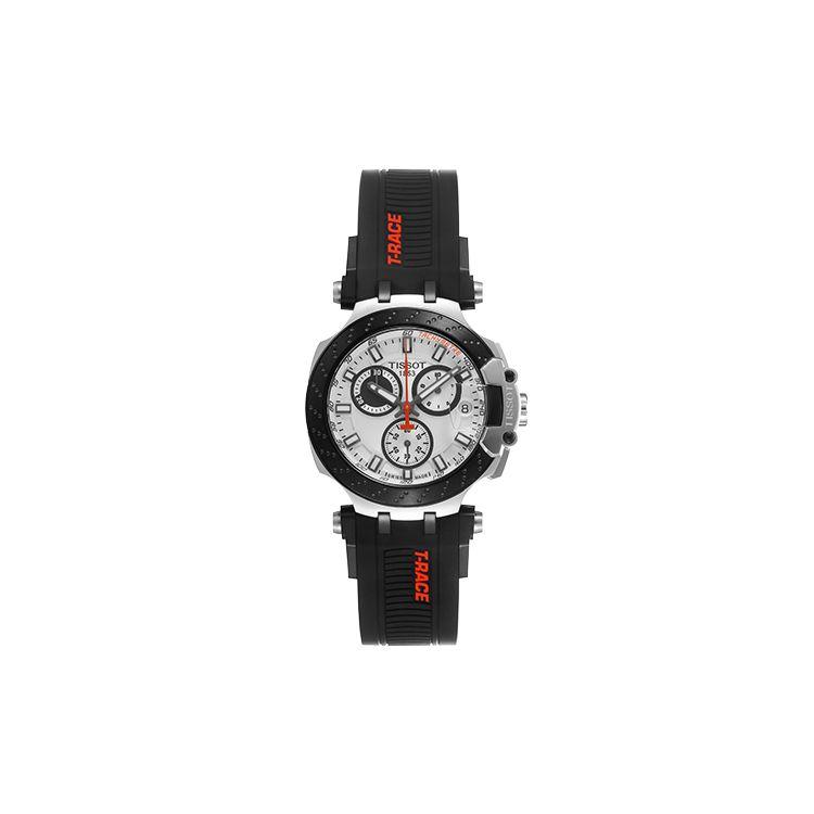 Tissot Racing Serie Quarzuhr 100M Wasserdicht 43mm Weißes Zifferblatt Edelstahlgehäuse Silikonarmband Herrenuhren T115.417.27.011.00