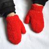 Old Boys Girls Soft Warm Baby Cartoon Kids Gloves Coral Plush Mittens Full Fingers Candy Color