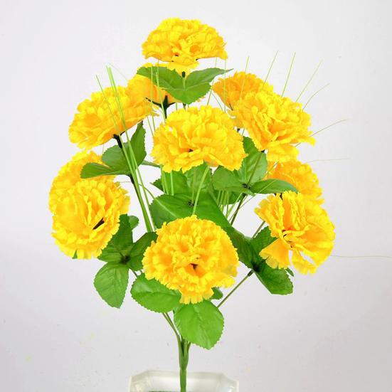 2Pcs Artificial Carnation Realistic 12 Head Fake Silk Flower Wedding Party Indoor Outdoor