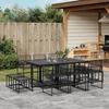 VidaXL 11-piece Garden Dining Set Black Braided Resin 3295054