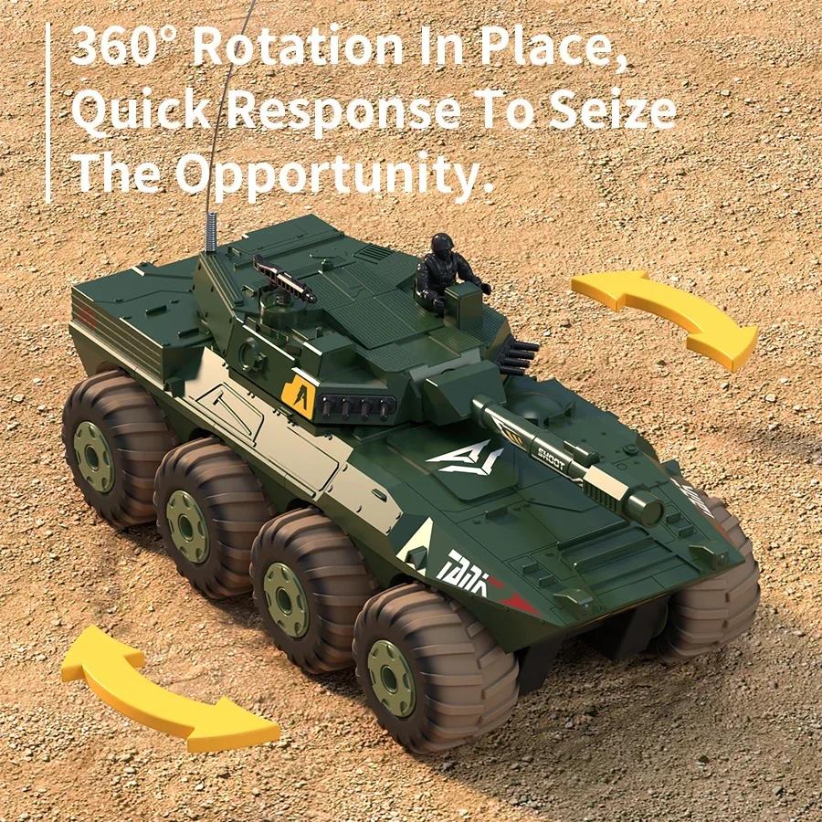 1/32 Amphibious Rc Car Remote Control Tank Armored Vehicle Large Remote Control Vehicle Children's Gift Wireless Model Toy Gift