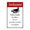 Metal Tin Sign In French  Flat Surveillance Message with Camera Icon for Home  Store Wall Decor  Outdoor Plaque with Pre