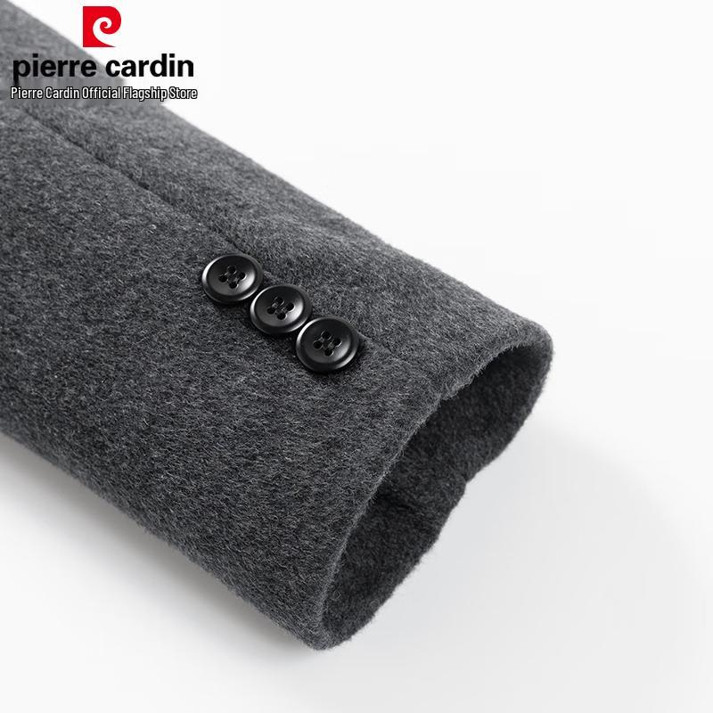 Pierre Cardin Men's Wool Blend Mid-Length Overcoat with Removable Down Liner