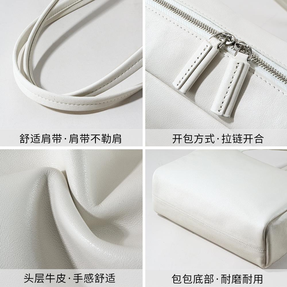 Premium bag large capacity women's bag first layer vegetable tanned leather underarm bag fashionable versatile leather shoulder bag