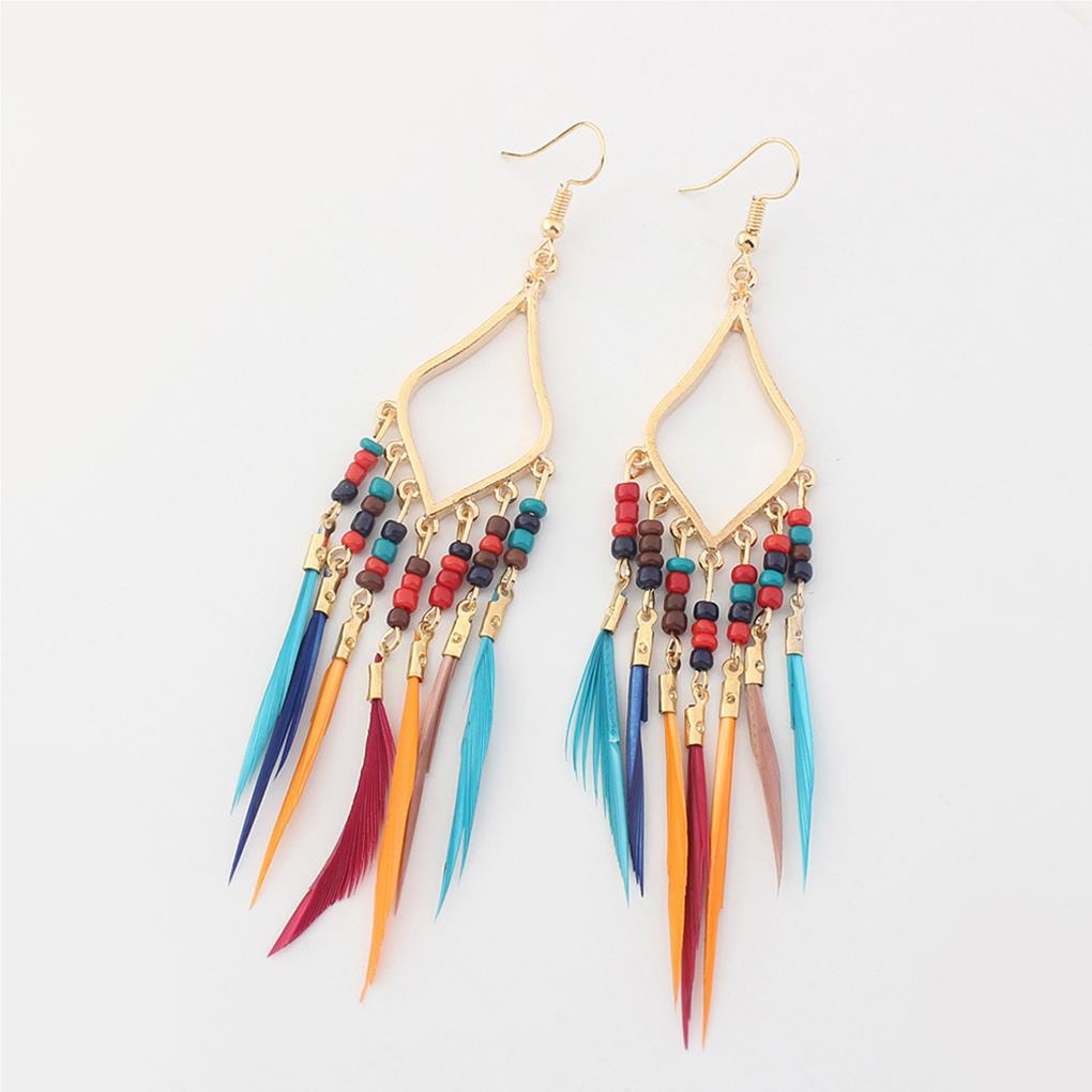 2Pcs Women Dangle Earrings Tassel Alloy Bohemian Jewelry Stylish Decorations Daily Wear Hanging Pendant Wedding Jewelry