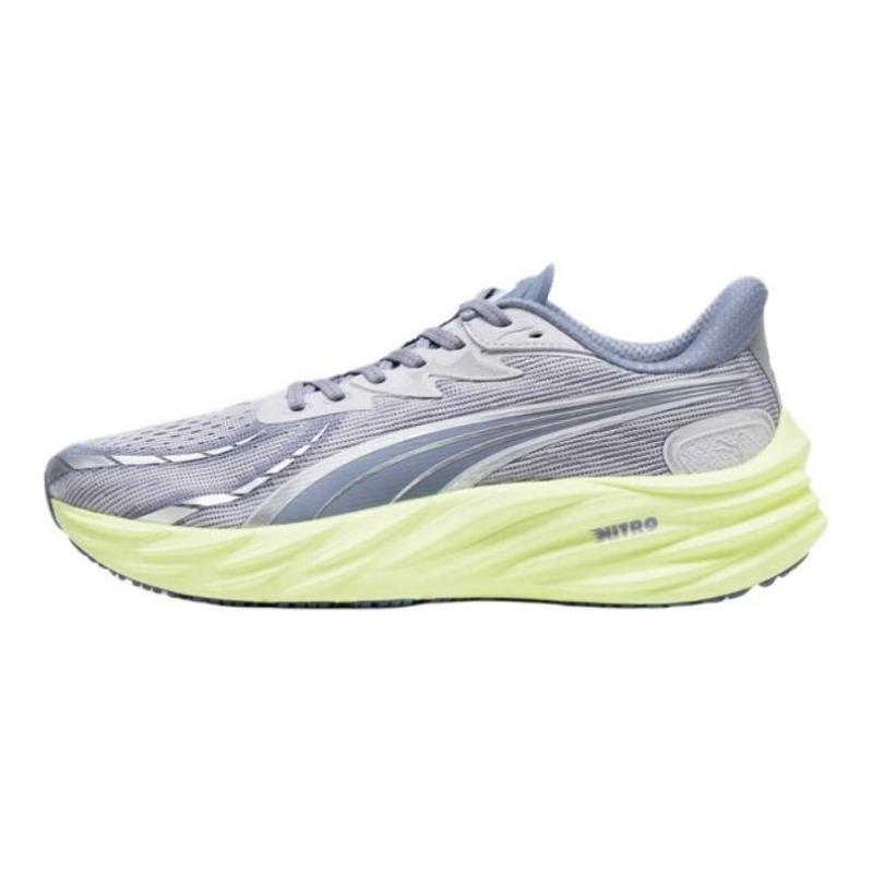 PUMA Velocity NITRO 4 Men Low-top Breathable Waterproof Slip-resistant Cushioned Running Shoes Silver Green 311140-19 44.5