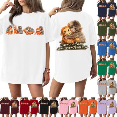 Women's Round Neck Printed Short-sleeved T-shirt Top