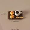 Miniature Dollhouse Food Ornaments: Bread, Coffee Cup & Tray Decor Accessories