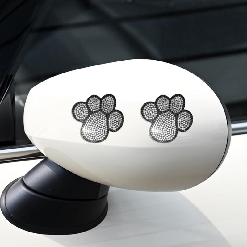 2/3/4PCS Puppy Footprint Water Coaster Durable Self-adhesive Car Decor Body Stickers Universal Multi-color