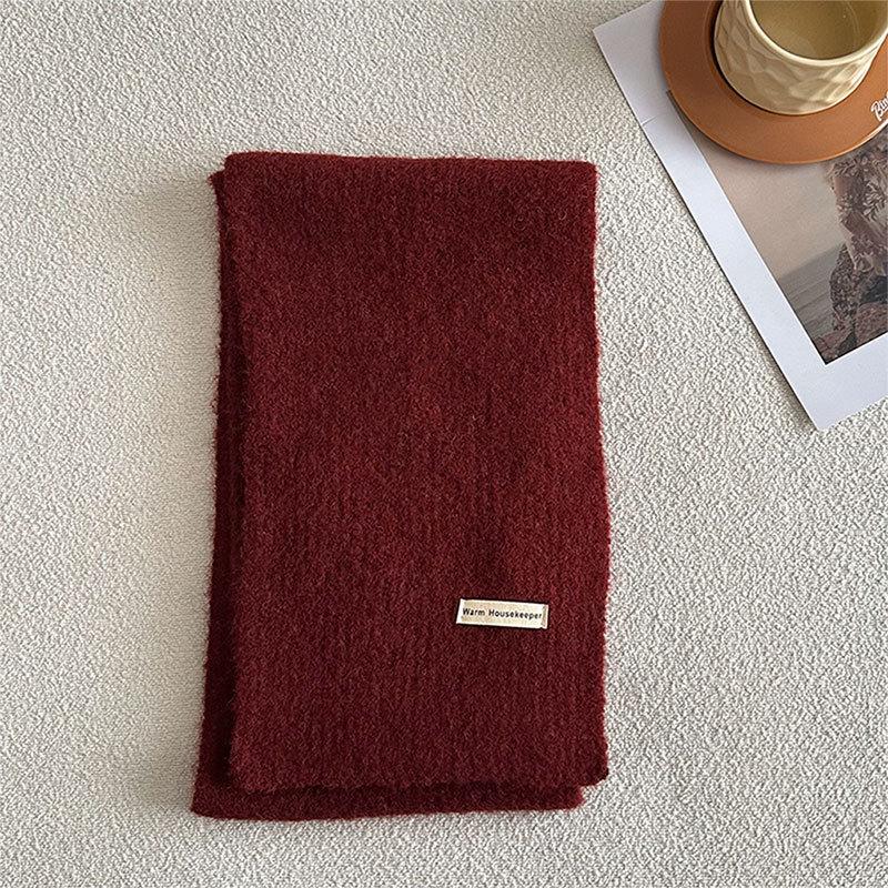 Luxury Women's Scarf Autumn/Winter New Solid Color Korean Knitted Wool Blended Warm Shawl Fashion Versatile Scarf