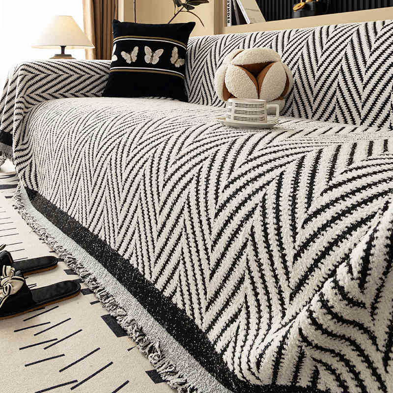 Chenille Sofa Throw Cover - Non-Slip Slipcover for Armchair, Loveseat, 3-Seater, 4-Seater, and Sectional Sofas for Home, Office, and Living Room Decor