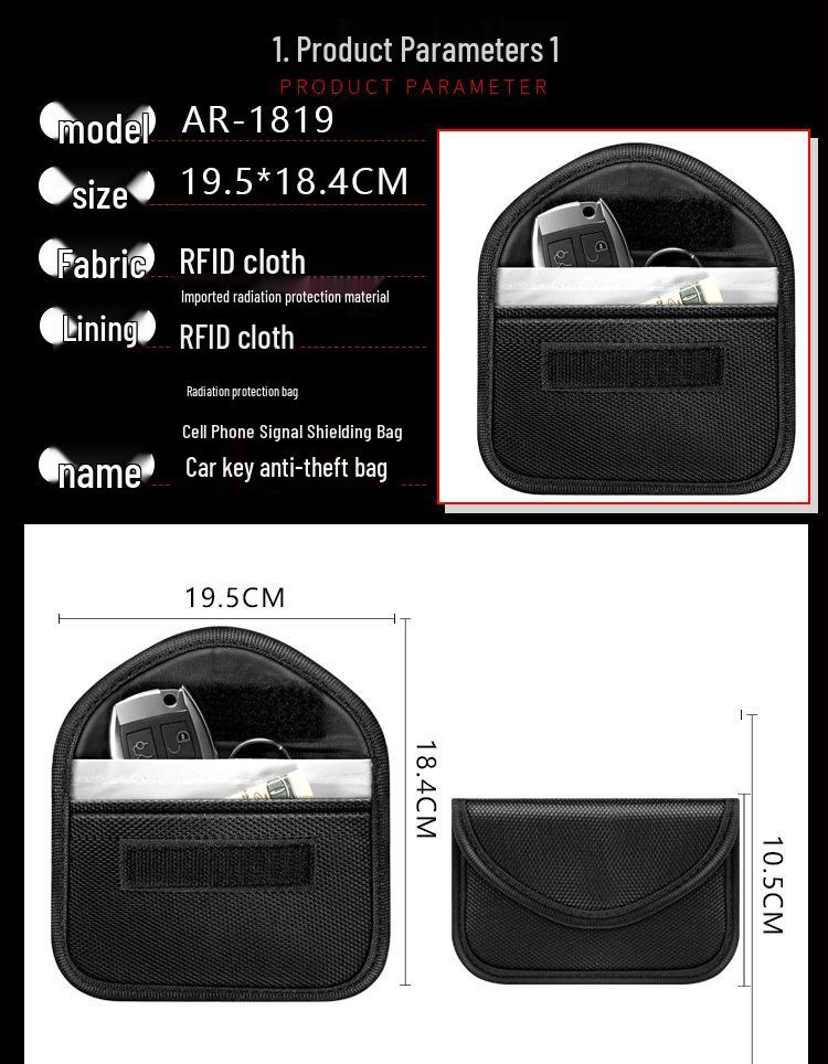 Mobile & Key Signal Shielding Bag - Anti-Radiation, RFID Blocking, Card Holder