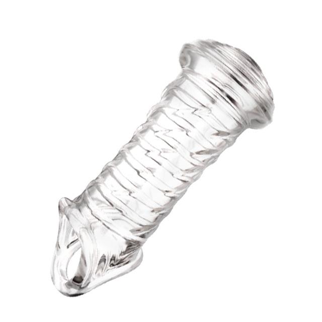 Reusable Penis Sleeve Extender Dick Glans Enlargement Condom Adult Sex Toys For Men Couples Cock Ring Delay Ejaculation Sex Shop