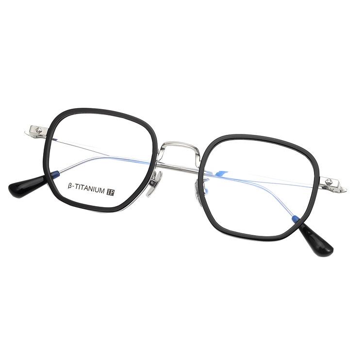 Unisex Artistic Retro Pure Titanium Myopia Multi-sided Irregular Glasses Frame