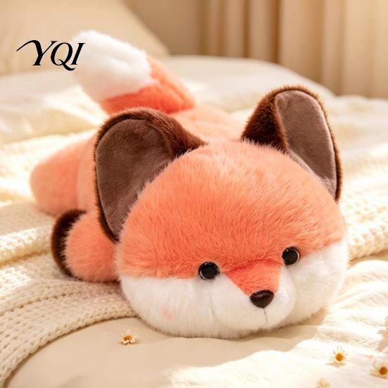 Stuffed Animal Pillows for Sleeping Soft Plush Doll with Weighted Base, Cute Fox/Cat/Dog/Otter Figurine, Gift Kids Cartoon Crawling Animals