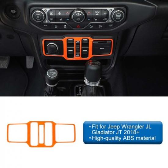 Orange Full Set Center Console Cover Trim Set For Jeep Wrangler JL Gladiator 18+