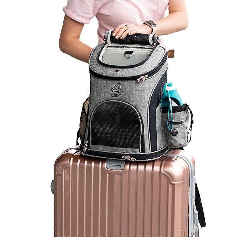 Pet Supplies Out Puppy Backpack Expandable Pet Bag Large Capacity Breathable Portable Cat Backpack Foldable Dog Bag