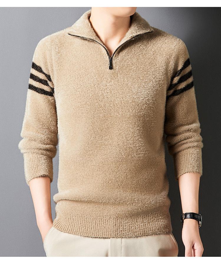 Autumn And Winter Half Zipper Comfortable Sweater Soft Lapel Casual Sweater Men'S Fashion Premium Thermal Jacket