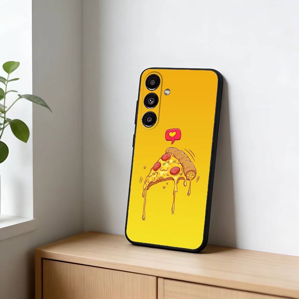 delicious cartoon pizza Phone Case For Samsung Galaxy A91,80,73,72 ,71,53,52,32 ,31,22,21s,20,Soft Black Case