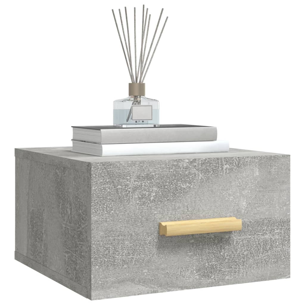 Vidaxl Hanging Bedside Cabinet, Concrete Grey, 35X35X20 Cm