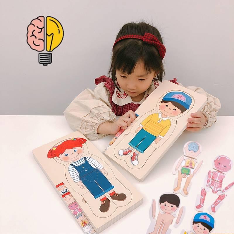 Holz-Puzzle-Spielzeug zur menschlichen Körperstruktur für Jungen und Mädchen